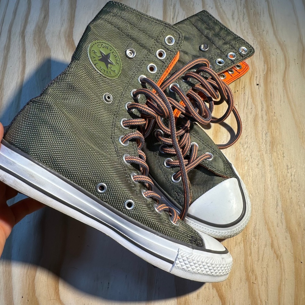 Converse Chuck Taylor All Star Hi-Fold Olive Green Orange 137546C Mens 4 Wmns 6